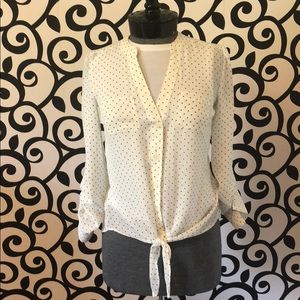 Candies Lace Back 3/4 Sleeve Top